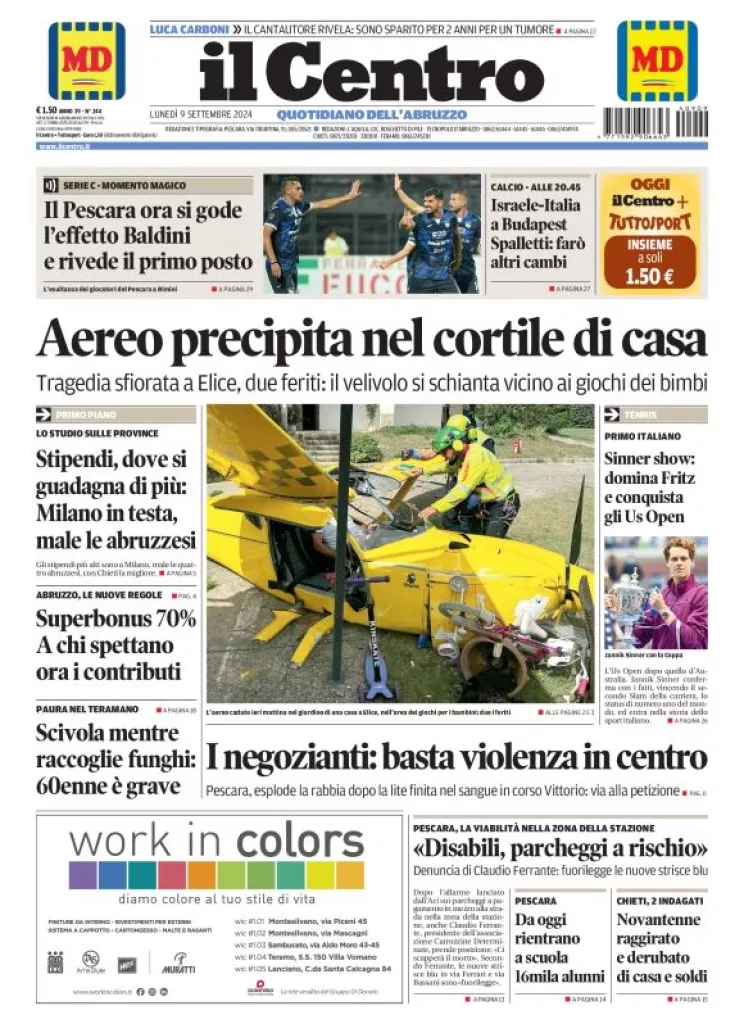 Prima-pagina-il centro-oggi-edizione-del-2024-09-09